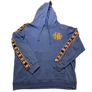 DRAGONBALL Z 2018 Logo Unisex Hoodie Sweatshirt w/ Sleeve Detail; Blue; XL